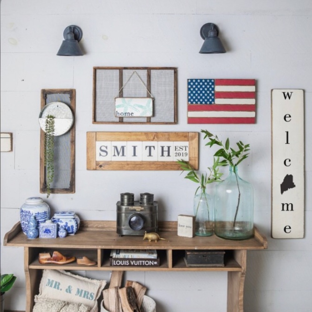 Rustic Marlin House Decor - 50 Stars Flag B Block